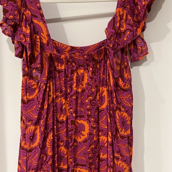 House of Harlow 1960 Maxi Dress. PARTY SUMMER FUN purple & orange, worn once. SM - Picture 4 of 8